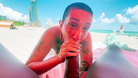 Gia Lovely Sucks Louies Huge Cock On Public Beach - Teaser Video