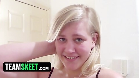 Lusty teen 18+ Breaks All The House Rules Made To Strip And Bend Down For Some Spanking